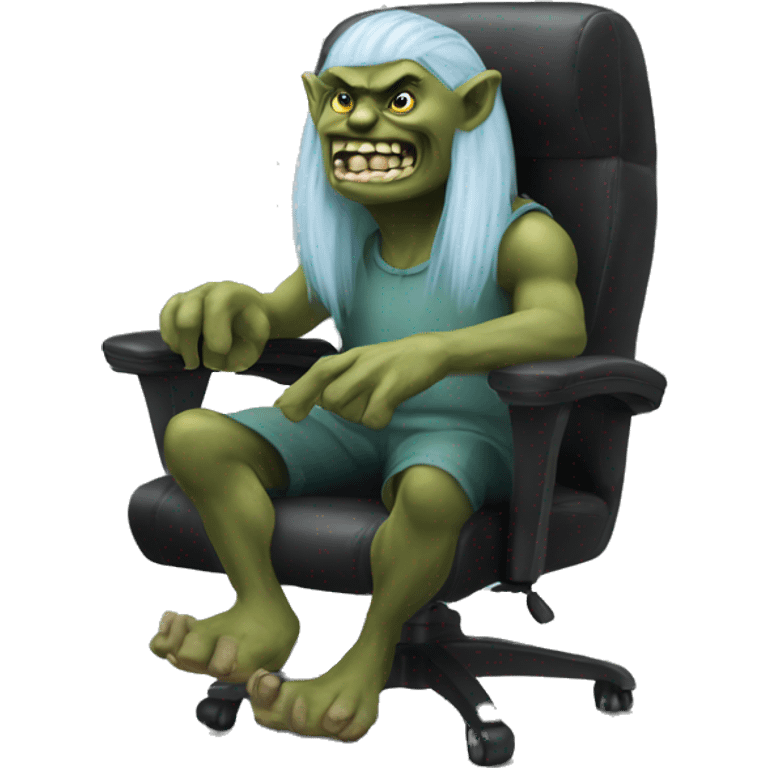 troll on a Gaming chair emoji