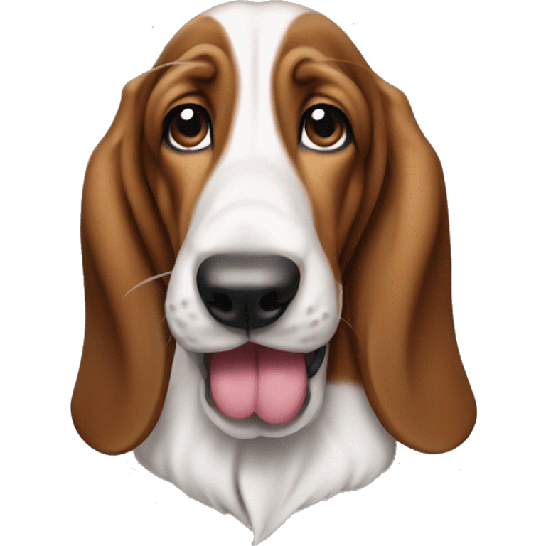 basset hound puppy with tongue out emoji