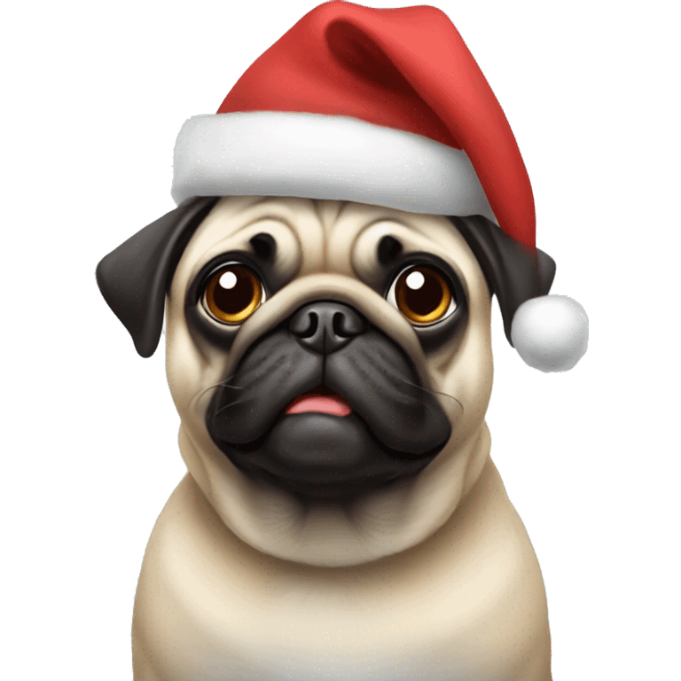 Pug wearing a Christmas costume emoji