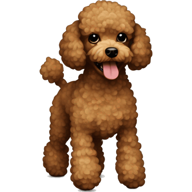 Pixelated brown toy poodle emoji