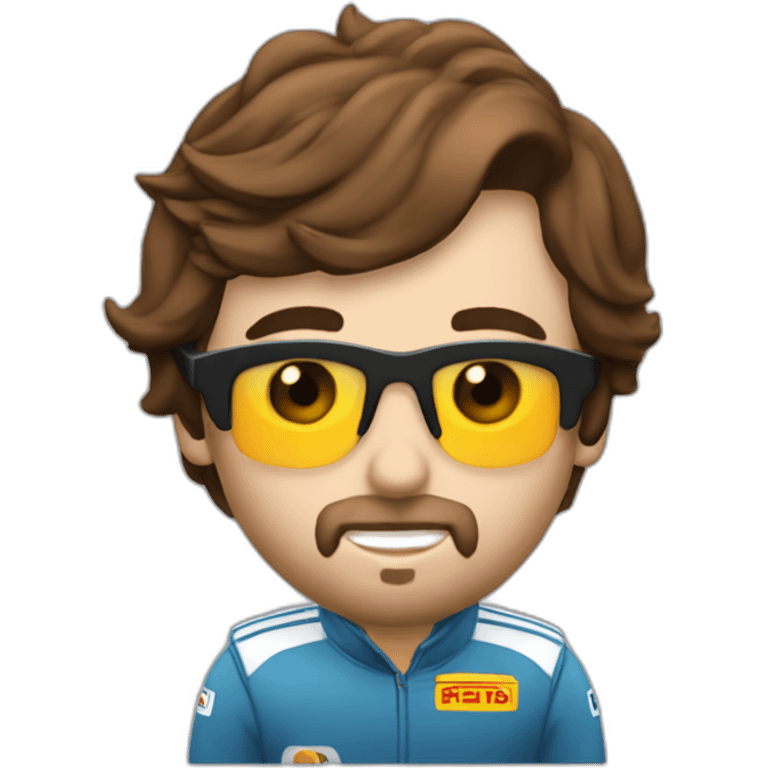 Fernando Alonso conduciendo un coche emoji