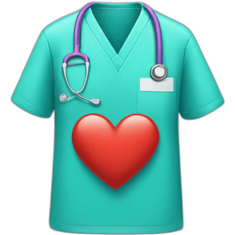 heart with a scrub top emoji