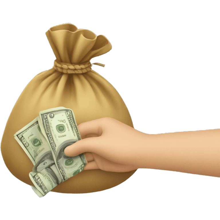 hand holding a money bag emoji