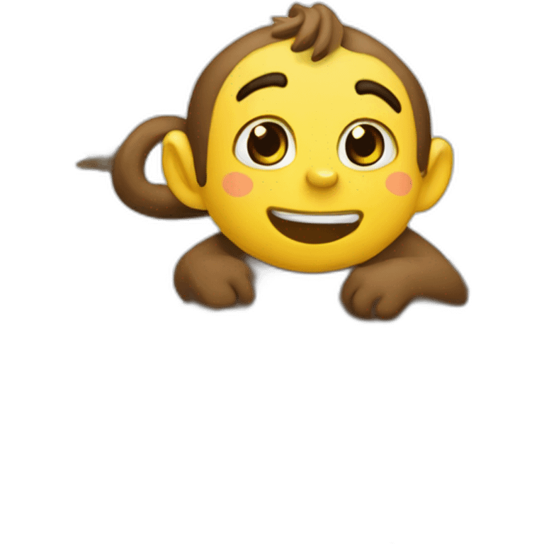 squeezie sur un arbre avec un singe emoji