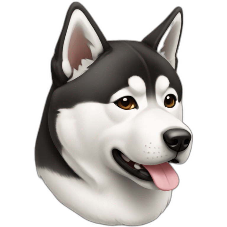 Akita americano negro y blanco emoji