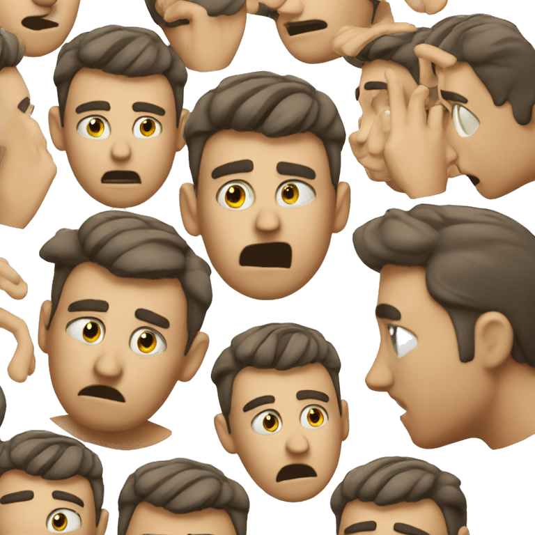 Guy scratching his head and looking away nervously emoji