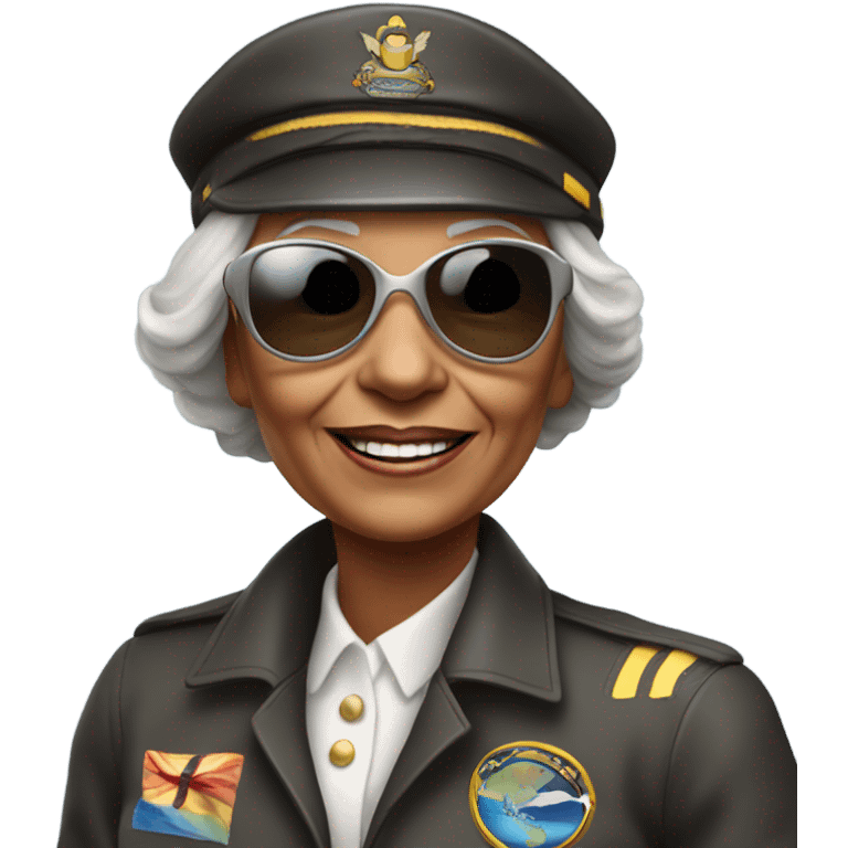 ￼ old lady airplane pilot emoji