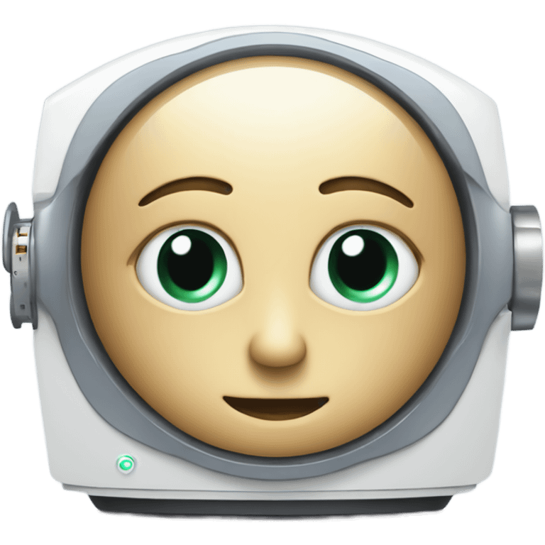 flirtatious MRI machine with human eyes  emoji