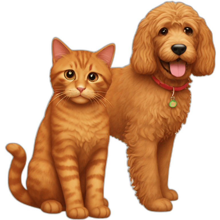 Red cat with labradoodle emoji