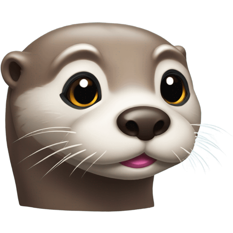 Otter with pink eye emoji