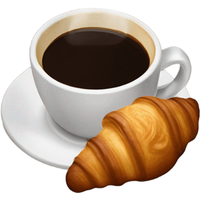 Chocolate croissant and a cup of coffee emoji