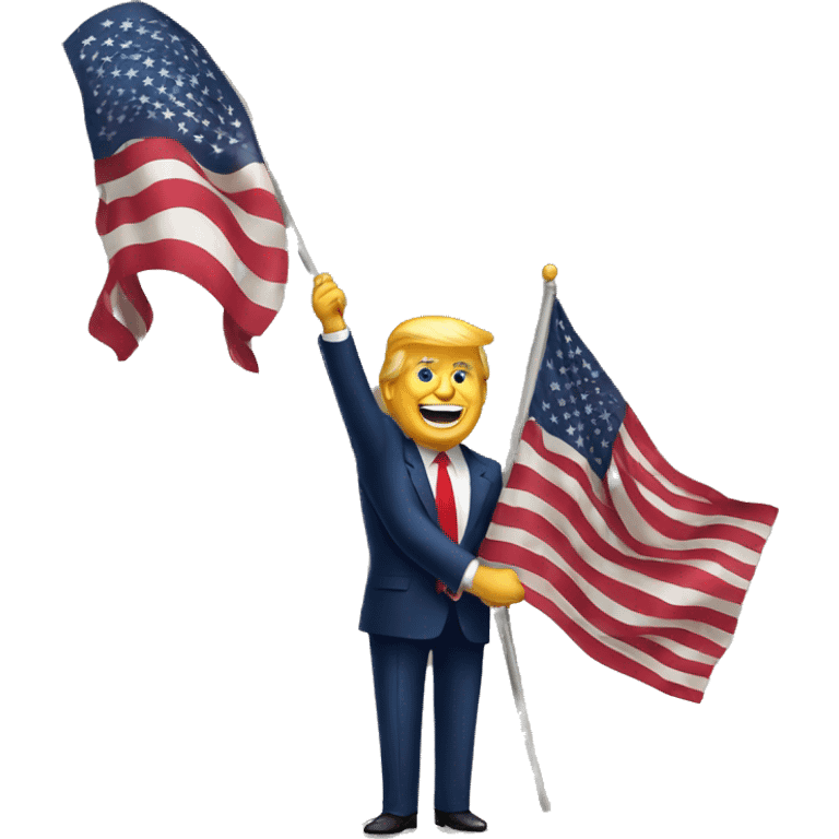 trump handing us flag emoji