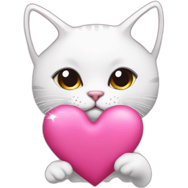 Cat heart love pink star emoji