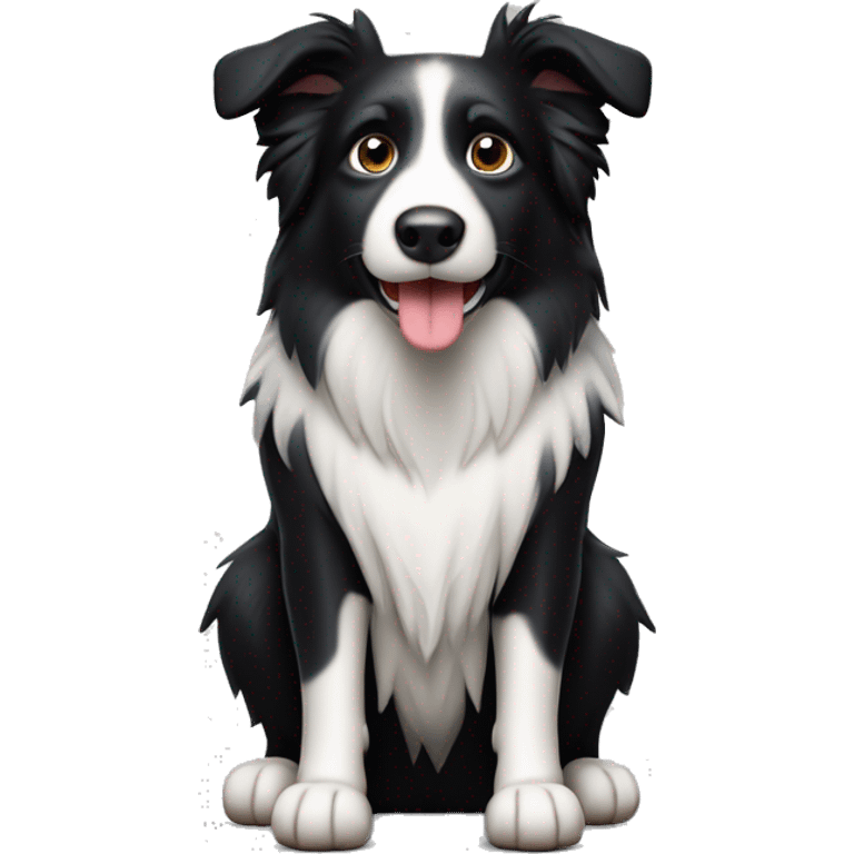 Border collie avec tête un côté noir et un côté banc emoji