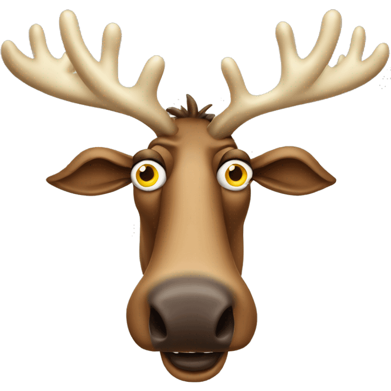 Silly Swedish moose huge eyes looking crazy crown cartoon emoji