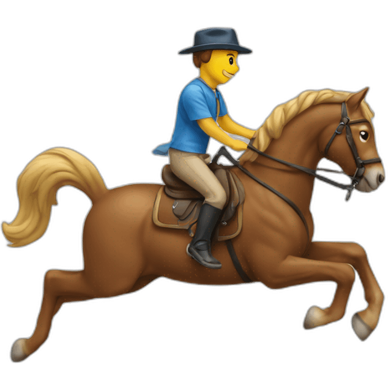 Un chat sur un cheval emoji