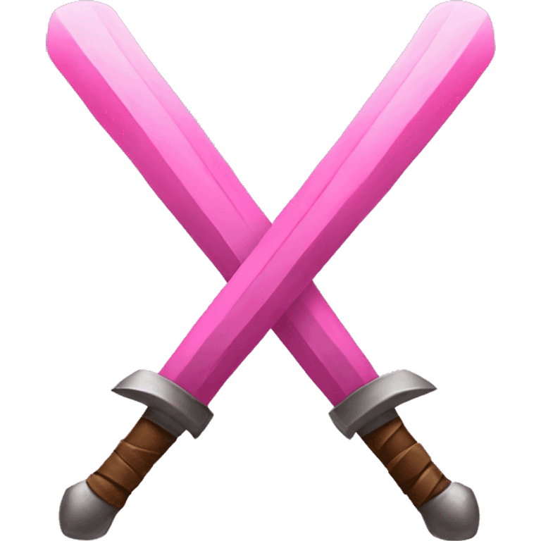 Pink swords crossed over in X emoji