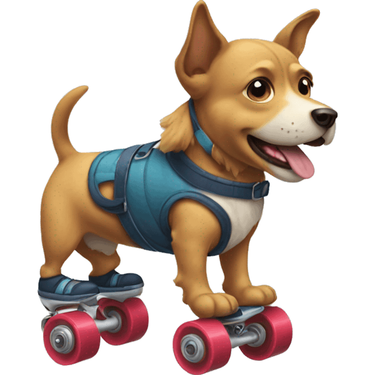 Dog with roller skates emoji