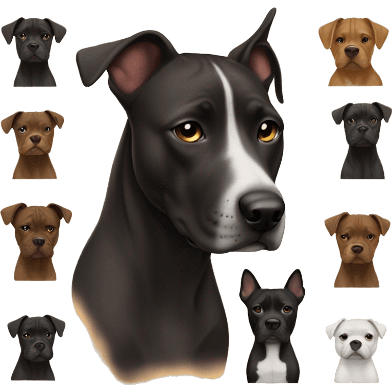 Brunette girl with Black amstaff  emoji