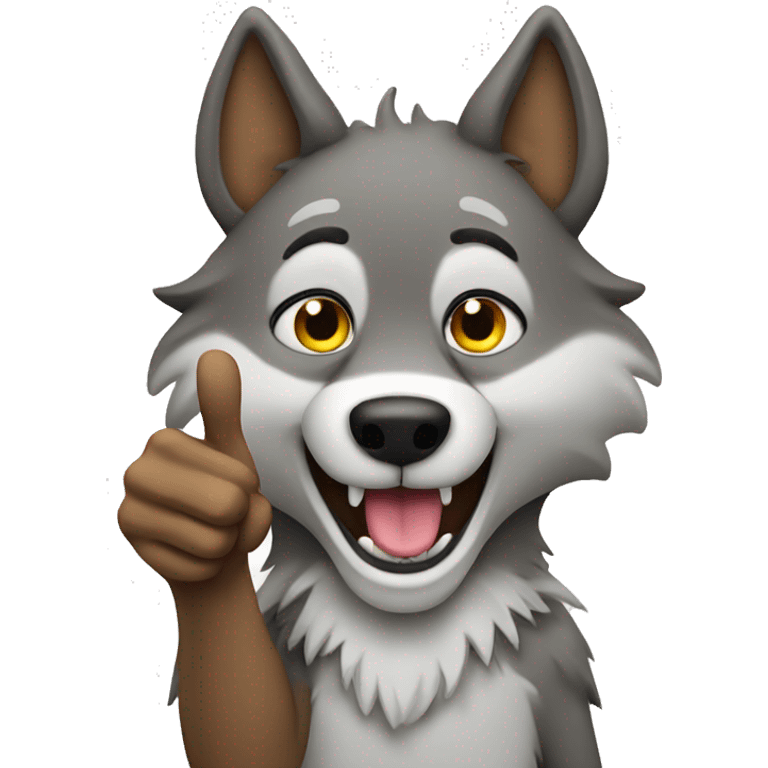 Wolf thumbs up emoji