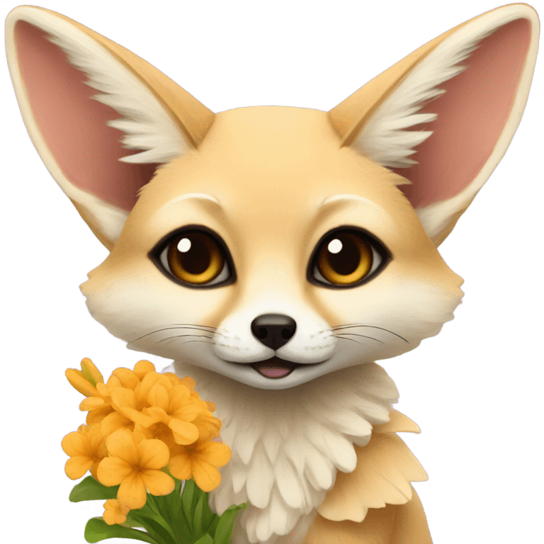 fennec with flowers emoji