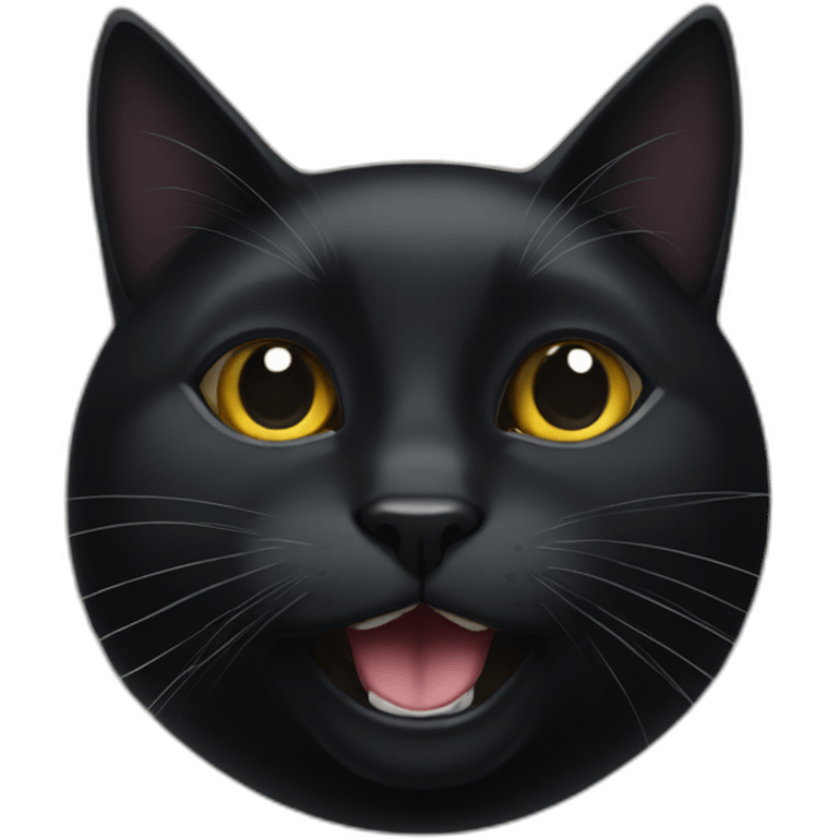 black cat with a small white spot above mouth emoji