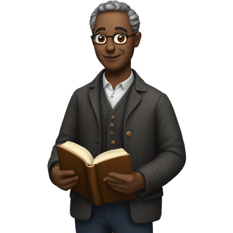 a literary curator with a book in his hands emoji