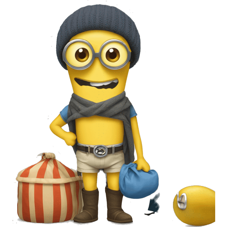 a minion with a tent in his boxers emoji