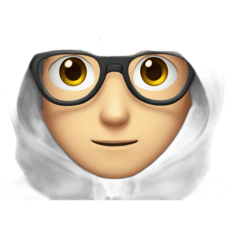 Naruto wearing hoodie and cat eye glass emoji