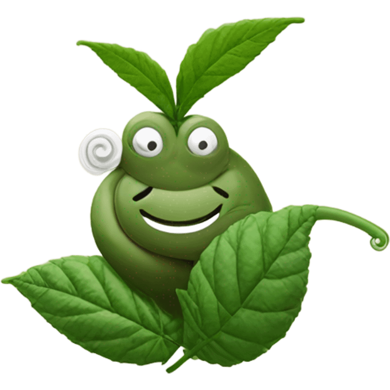 Snail with a jacket and weed emoji