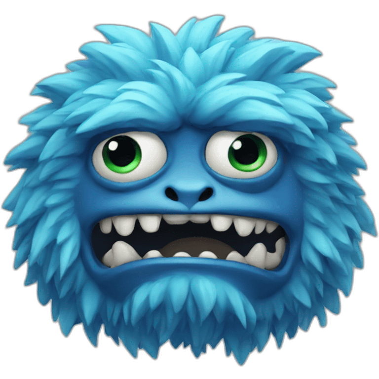 blue serious active monster emoji