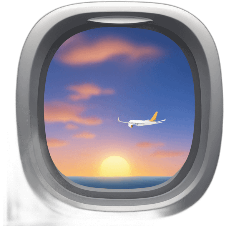 plane window with sunset emoji