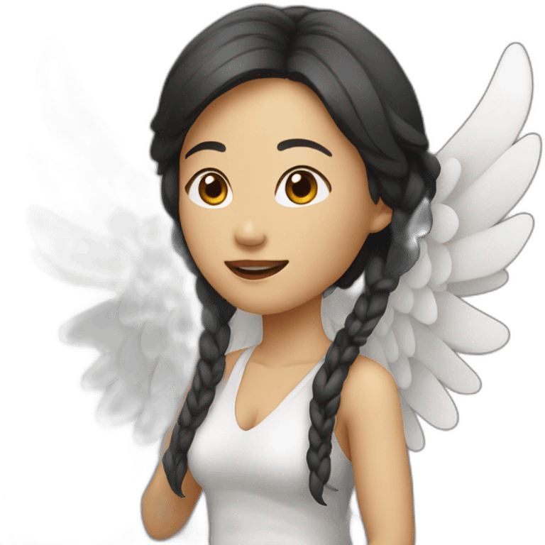 Asien Woman Wings Mikrophone  emoji