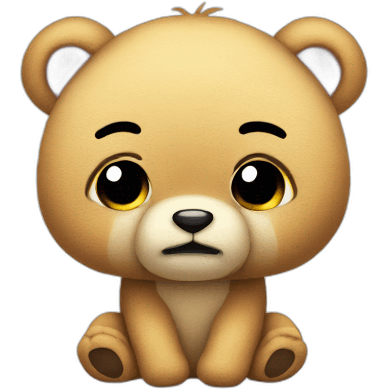 Offended cute cuddly toy emoji