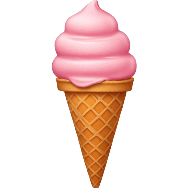 strawberry ice cream on a cone emoji