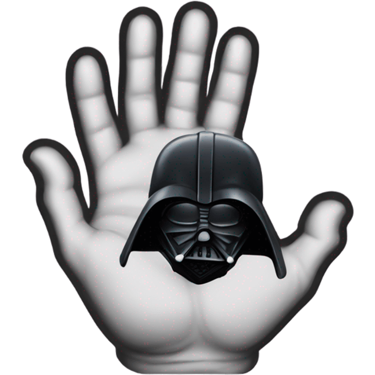 Top of a hand with darth vader tattoo emoji