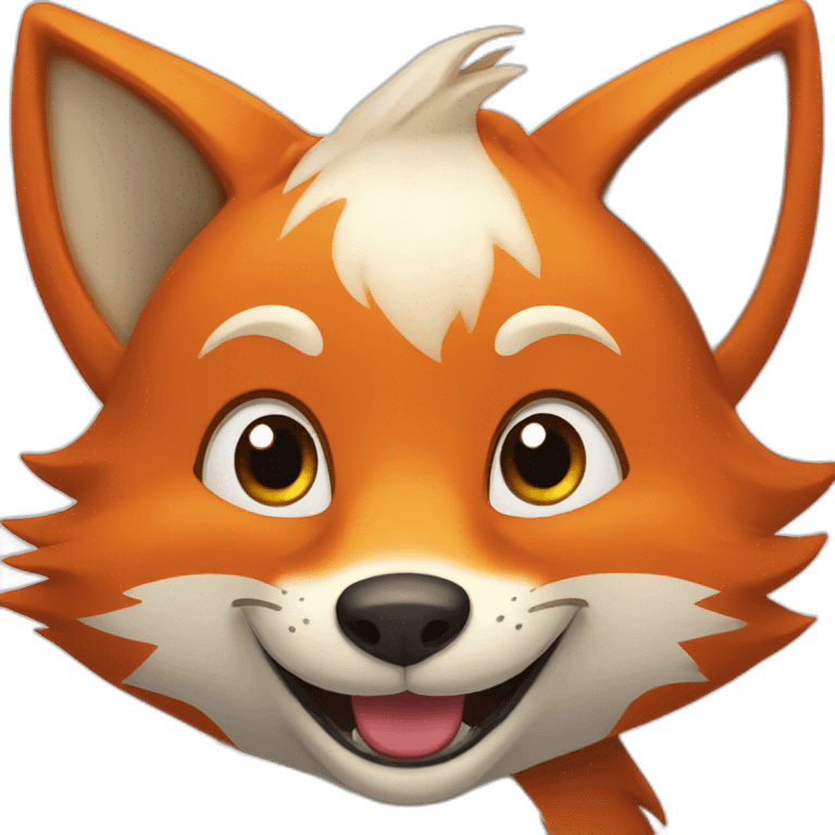 A fox with a huge smile emoji