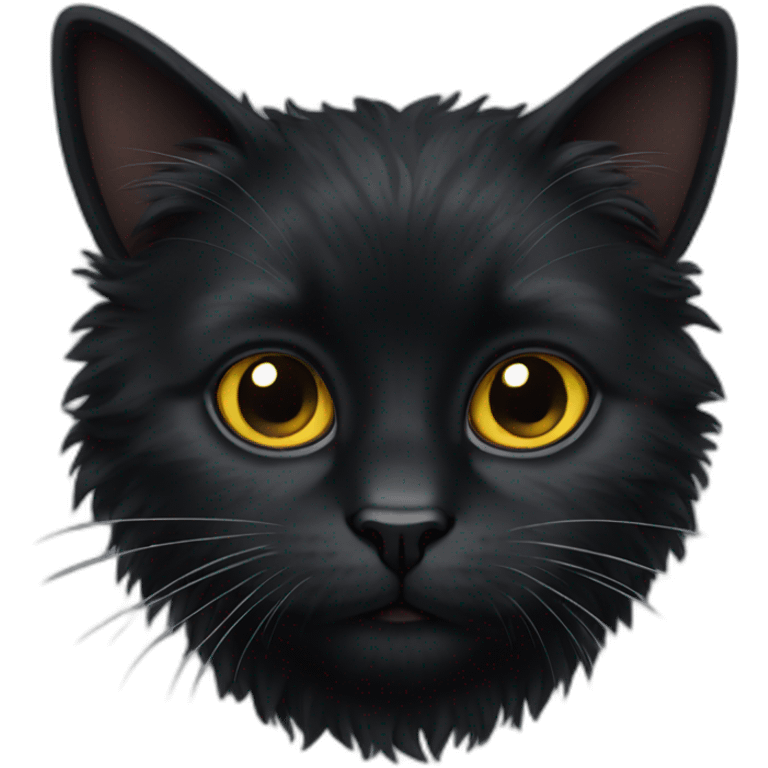 Black fluffy cat emoji