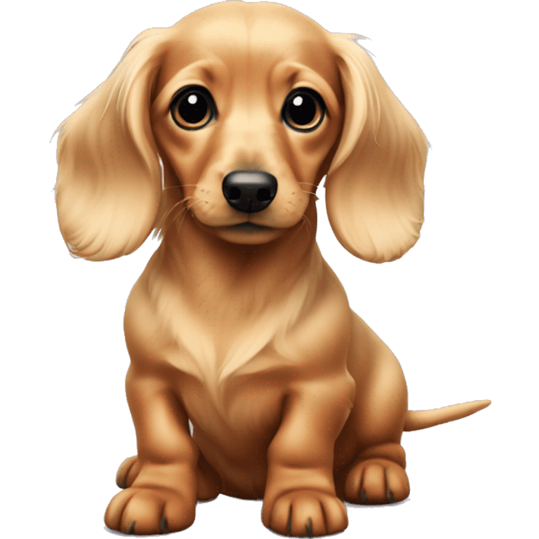 A blond long haired dachshund puppy emoji