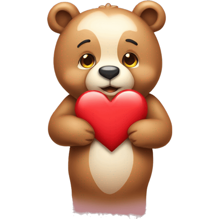 Cute Bear giving love heart emoji