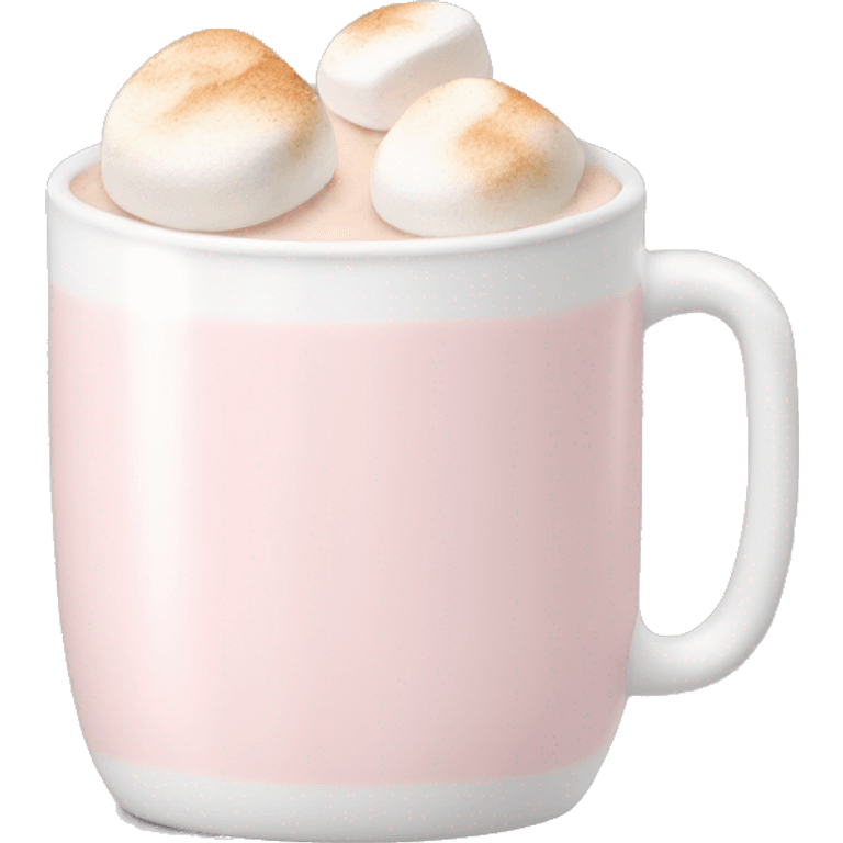 Light Pink mug of latte with marshmallows  emoji