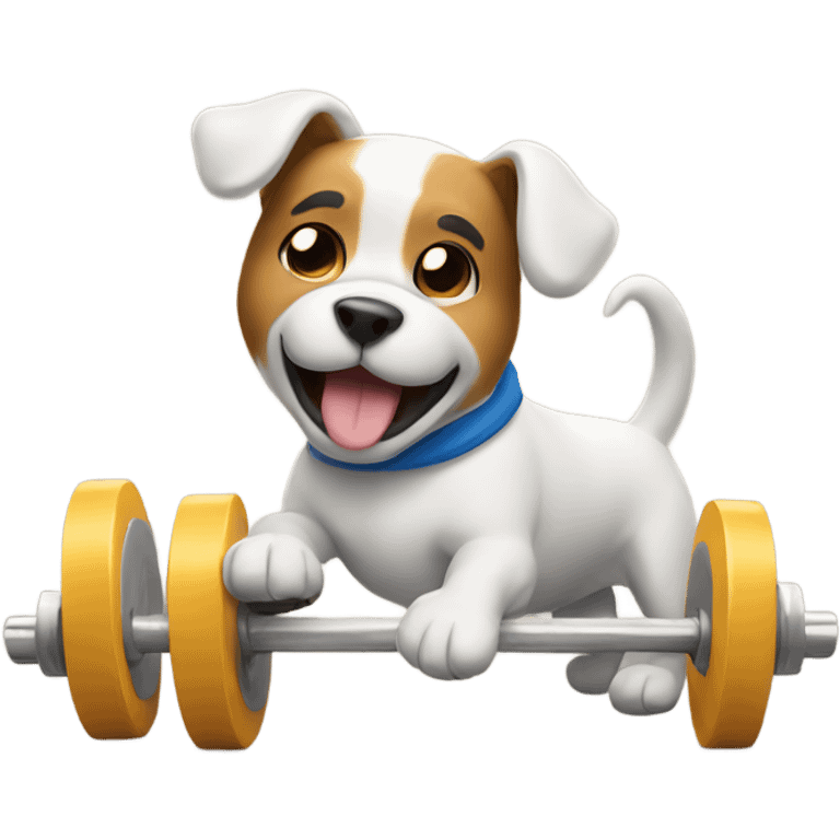 Dog working out emoji