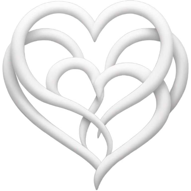 White intertwined hearts  emoji