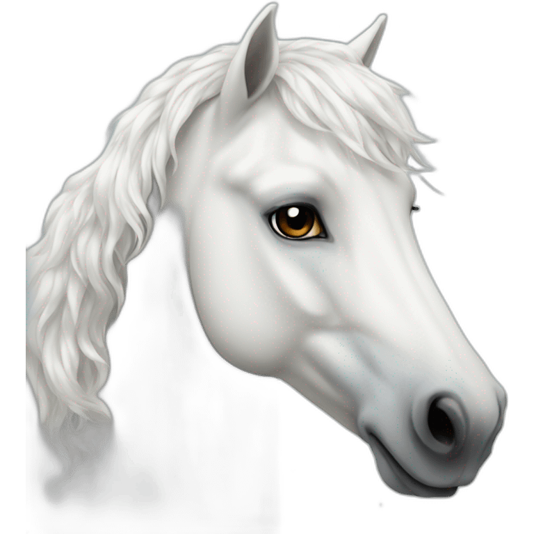 a white horse with sparkling mane emoji