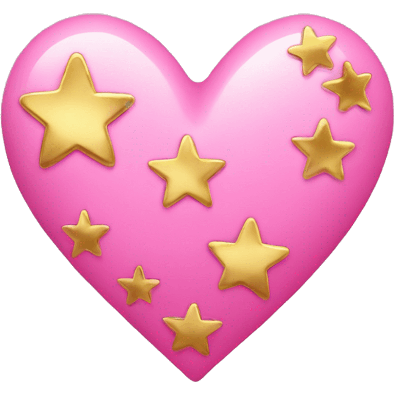 pink heart with gold 4-point stars  emoji