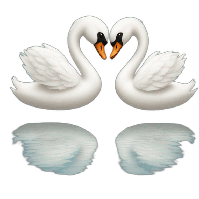 Swan fall in love with another swan emoji