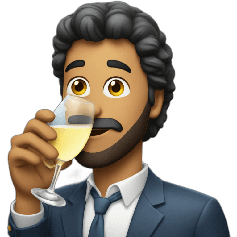 Alain drinking champagne emoji