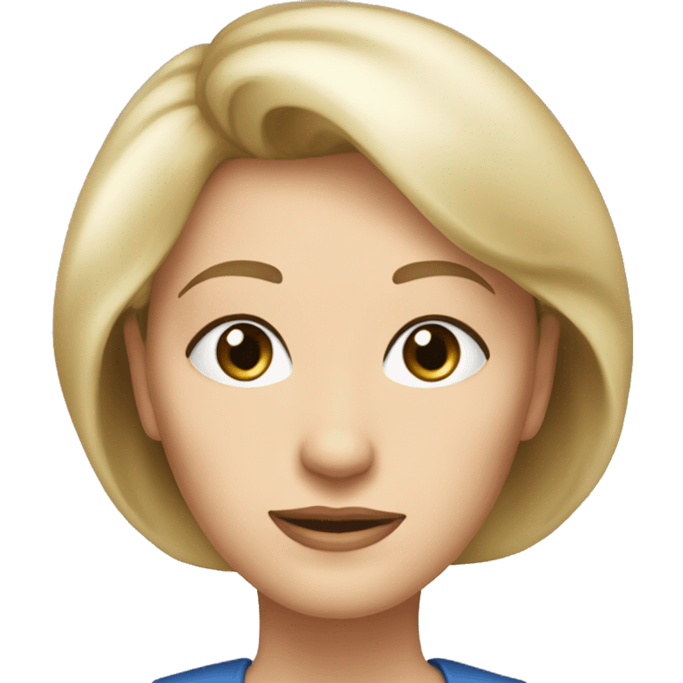 widow with blonde, longer than shoulder length hair with wispy bangs all across forehead and sides swept back from face, blue eyes,  60 years old, 180 pounds emoji