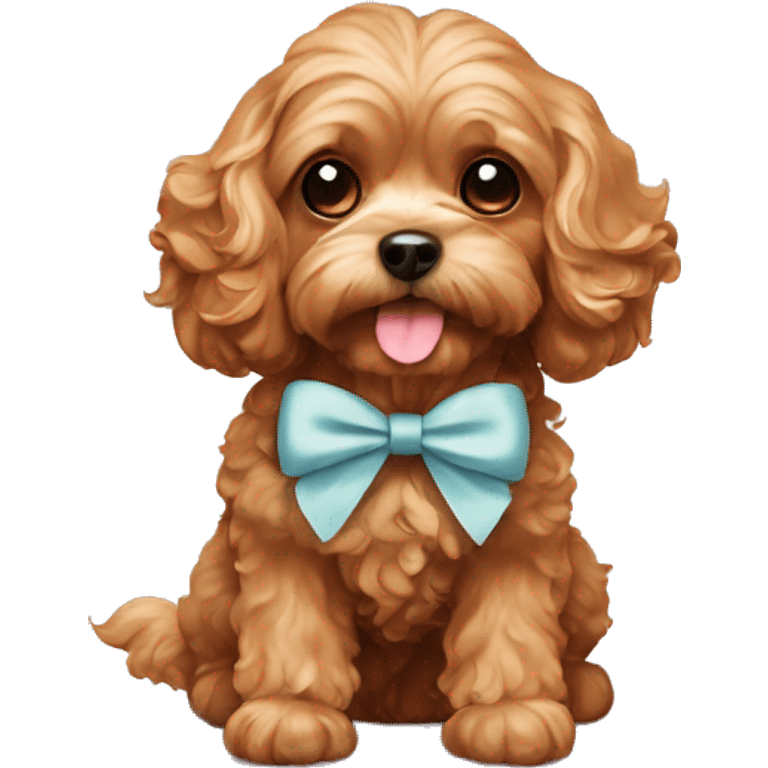 Cavapoo with bow emoji