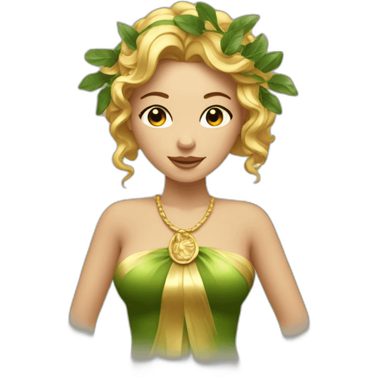 golden sexy lady with laurel wreath  emoji